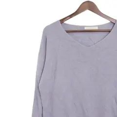 【美品】ナイスクラップ ドルマンニット Vネック ラベンダー フリー ゆったり