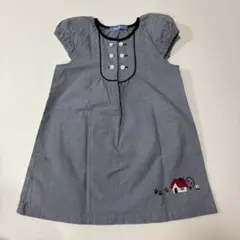 familiar グレー刺繍ワンピース 110