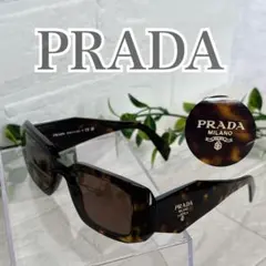 【良品】PRADA スクエア サングラス　ロゴ　SPR17W べっ甲柄 イタリアのサムネイル