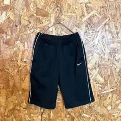 NIKE ナイキ ジャージパンツ ハーフパンツ ロゴ刺繍 ブラック レディース