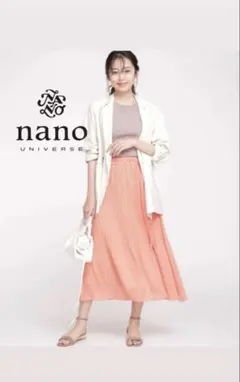 【新品タグ付】ナノユニバース　リブニット×シフォンプリーツワンピース