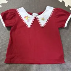 水森亜土イラスト　襟付きTシャツ 赤 100のサムネイル