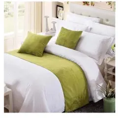 上質空間♥ベッドライナー　オリーブグリーン 無地　クイーンダブルサイズ