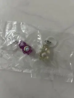 ケアベア クリアマスコットチャーム ガチャ めじるしアクセサリー ピンク クリア