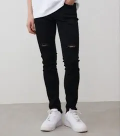 AZUL by moussy ダメージ スキニー デニム