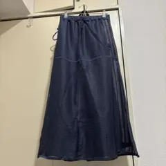 ネイビー メッシュロングスカート
