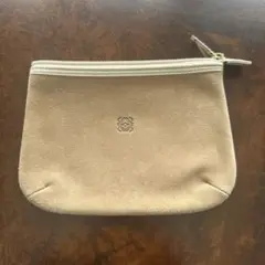 楽一番公式アカウントL2様専用　ロエベ　ベージュ スエード ポーチ