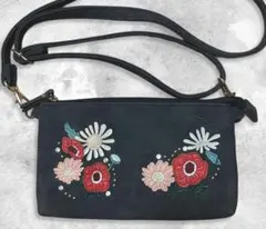 【00's vintage】素敵な 花柄 刺繍の ショルダーバッグ ☆