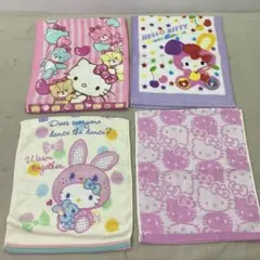 SANRIO サンリオ　ハローキティ フェイスタオル　4枚セット　F11