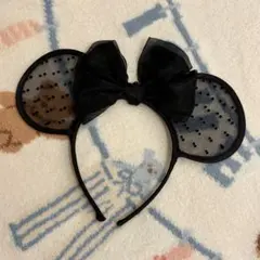 ディズニー ミニーマウス 黒レース カチューシャ