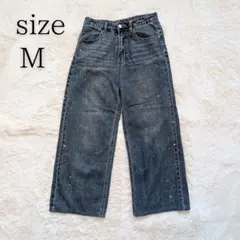 DAZY/SHEIN ワイドデニムパンツ 星柄 スタッズ L