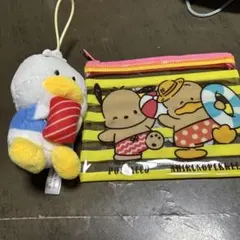 はぴたんぶいスシローコラボ　ペックルぬいぐるみとポーチセット