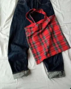 再販!可愛い❤赤タータンチェックトート（ハンドメイド）