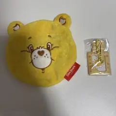 ケアベアイエロークマ顔ポーチ 写真ストラップIP4 Inc.セット