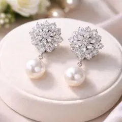 【新品未使用】ピアス 上品　結婚式 パール　綺麗め　入学式 卒業式　ハレの日