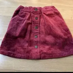 ユニクロ110 コーデュロイ スカート　レッド