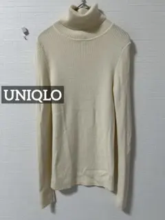 き*ん様 k0535 UNIQLO メリノリブタートルネックセーター オフホワイ