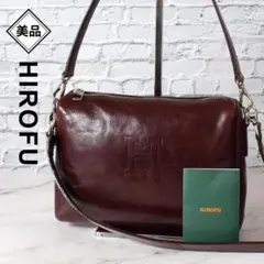 ✨美品✨ ヒロフ ショルダーバッグ 肩掛け 斜めがけ 2WAY Hロゴ ボルドーのサムネイル