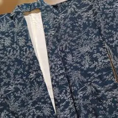 美品★着物 広衿 小紋 紺色 リメイクなどに