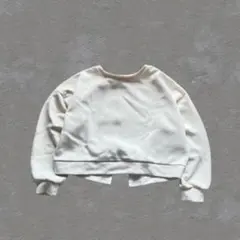 earth アイボリー 白 クロップドスウェット 長袖 トップス トレーナー