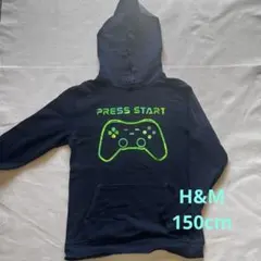 H&M キッズ パーカー ブラック 146/152