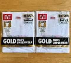 新品B.V.D.ゴールドメンズアンダーウェア 丸首半袖Tシャツ ２枚組　Ｌサイズのサムネイル