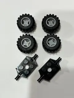 LEGO パーツ ホイールホルダー #6157 タイヤ#87697　ホイール灰色