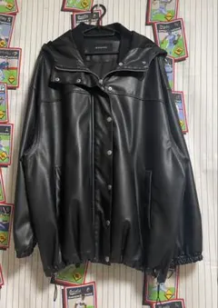 ★ JEANASIS ヴィーガンレザーフードマンパ ブルゾン★