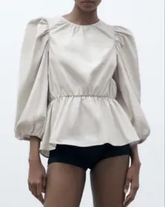 ZARA パフスリーブトップス（3136/545）Lサイズ