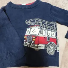 baby GAP 消防車柄 ニットセーター 12-18ヶ月