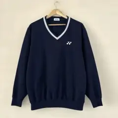 YONEX ネイビー Vネック Lサイズ ウォームアップウェア　トレーナー