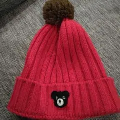 DOUBLE.B 赤ニット帽　ダブルビー　帽子　キャップ