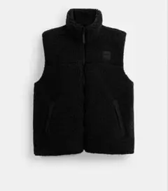 黒 フリース ベスト ジッパー付き