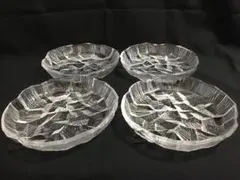 【昭和レトロ】ガラス食器 小皿4枚セット
