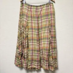 CasualStudioフレアスカート【XL】チェック柄 ロング丈 レディース
