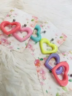 カラフルハート型ピアス[レトロ]