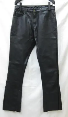 mnml ミニマル 光沢 フェイクレザー フレアパンツ ブラック W32 美品