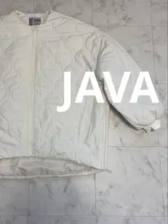 JAVA ジャバ　キルティングコート　ホワイト　ノーカラージャケット　XL