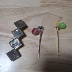 和装髪飾り 3点セット バレッタ かんざし