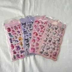 ぷくぷくシール ぷっくりシール　3Dシール 立体　ステッカー　4枚セット