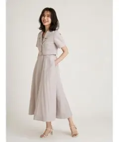 snidelスクエアネックタフタワンピース　ハーフスリーブタフタジャケットセット