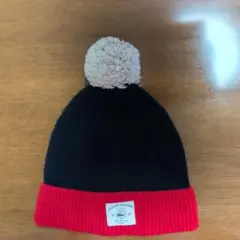 LACOSTE キッズ ニット帽 ポンポン付き