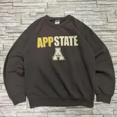 00s GILDAN カレッジスウェット APP STATE ダークブラウン