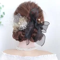 選べるリボン フラワー ヘアアクセサリー