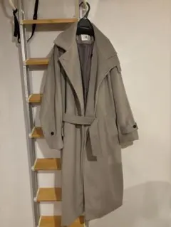 【未使用】tk. グレー ロングコート ベルト付き