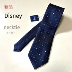 新品タグ付き　Disneyディズニー ミッキー ネクタイ ネイビー紺