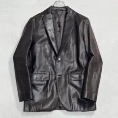 『ユナイテッドアローズ』2Bレザージャケット 牛革 テーラード ブラウン M