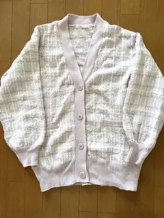 NICE CLAUP カーディガン　ピンク　ツイード　M