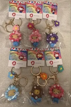 万博 サンリオ ミャクミャク 立体マスコットキーホルダー 日焼け 6点