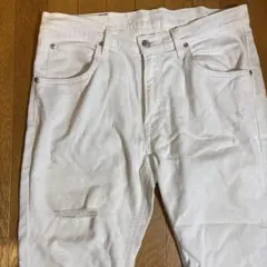 Lee 白デニム　ダメージ